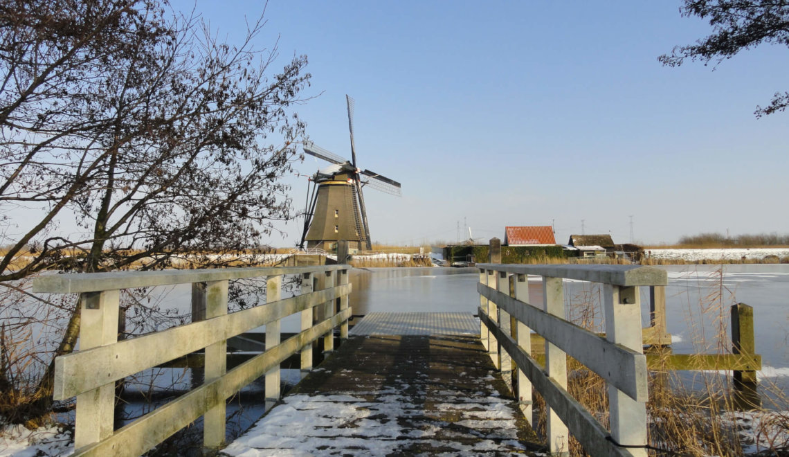 brug en molen in Kinderdijk