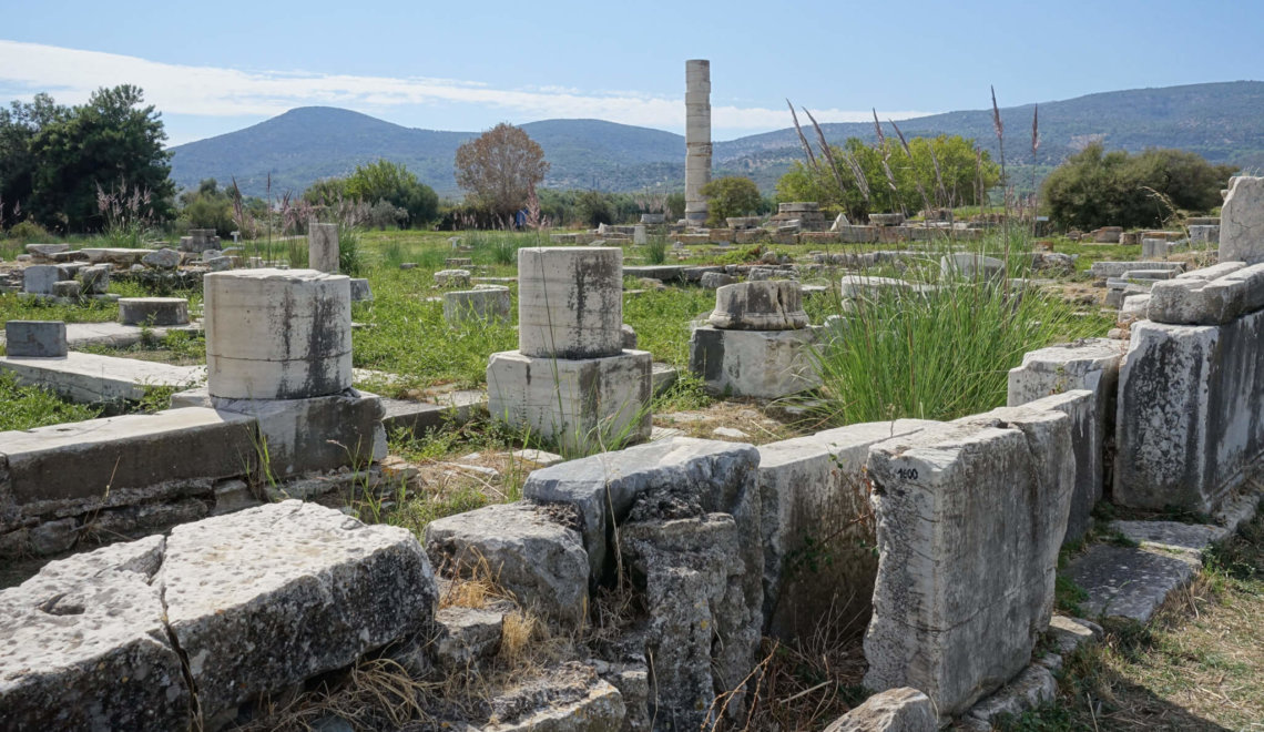 Marmeren ruïnes van het Hraion op Samos